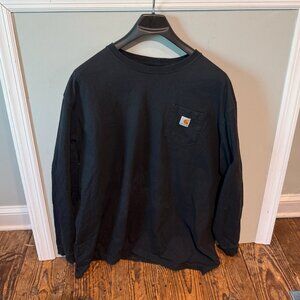 Carhartt Mens Size 4XL Long-Sleeve Shirt Original Fit Heavyweight Pocket Black